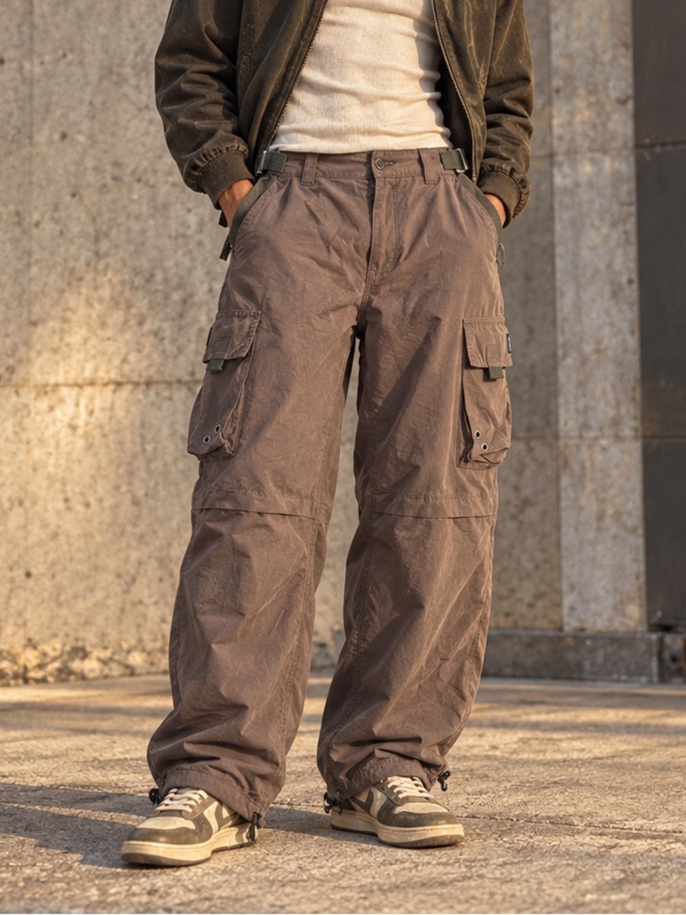 Vintage Y2K Abercrombie Paratroops T-2083 Fleece Cargo Pants 34 Baggy Gorpcore